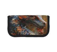 gopoo Estuche de lona para lápices con diseño de dragón extraño, almacenamiento organizado para viajes y uso diario, estuche de maquillaje