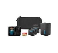 GoPro Paquete de batería extendida HERO13 Black: Incluye Cargador de batería Dual, 3 baterías Enduro, Tarjeta microSD de 64 GB, Soporte Adhesivo Curvo y Estuche para cámara