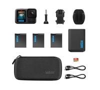 GoPro Paquete de batería extendida HERO13 Black: Incluye Cargador de batería Dual, 3 baterías Enduro, Tarjeta microSD de 64 GB, Soporte Adhesivo Curvo y Estuche para cámara