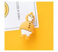 Goqiwep Llavero Encantadora muñeca de Pato Amarillo Llavero Gracioso Bloques de Silicona Pentagrama Bell Llavero Charm Bolsa de Mujer Cubierta Llaveros (Color : 7)