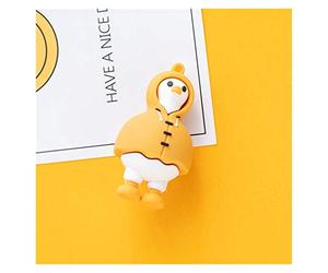 Goqiwep Llavero Encantadora muñeca de Pato Amarillo Llavero Gracioso Bloques de Silicona Pentagrama Bell Llavero Charm Bolsa de Mujer Cubierta Llaveros (Color : 7)