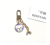 Goqiwep Llavero Llavero del Corgi Accesorios Schnauzers Bichon Husky Siberiano Shiba Inu Pomerania Lindo Llavero del Perro casero Cartoon (Color : Purple Dog, Size : 6 cm)