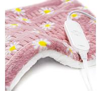 GOQOTOMO - Almohadilla térmica de flores para aliviar el dolor de espalda, 12 x 24 pulgadas, 12 niveles de calor, 8 temporizadores permanecen encendidos, lavable a máquina -F1224