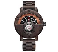 GORBEN Reloj de cuarzo de madera natural para hombre con brújula, hecho a mano, ligero, con caja de regalo, Gorben-273-2, pulsera