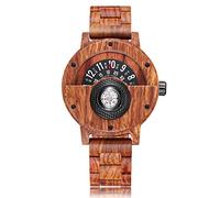 GORBEN Reloj de cuarzo de madera natural para hombre con brújula, hecho a mano, ligero, con caja de regalo, Gorben-281, pulsera