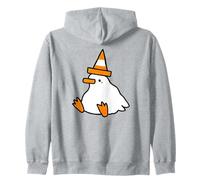 Gordito Pájaro Llevando Un Cono De Tráfico Divertido Sudadera con Capucha