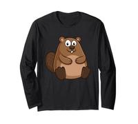 Gordo Gordito Castor Kawaii Divertido Manga Larga