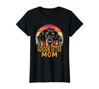 Gordon Setter Mamá Retro Vintage Divertido Mis Perros Son Mi Cardio Camiseta gráfica económica, Mujer, Negro, XL