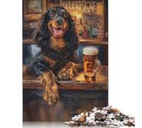 Gordon Setter Pint of Beer Puzzles Imposible,desafío for Adults Entretenimiento Creativo 1000 Piezas Obra De Arte De Juego De para Adultos Y Niños 500pcs (52x38cm)
