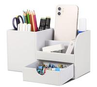 GORESE Organizador de escritorio de oficina, soporte para bolígrafos, escritorio, piel sintética, soporte para lápices de oficina, organizador de lápices, portalápices, portalápices, accesorios de