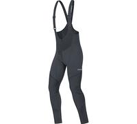 GOREWEAR Culote con tirantes+ C3 GORE® WINDSTOPPER®, Black, L