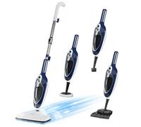 GorFanty Trapeador de vapor 10 en 1, limpiador de vapor de mano desmontable multiusos para madera dura/azulejos/laminados, limpieza de alfombras con 11 accesorios para uso doméstico completo (azul).