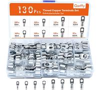Gorffy Conectores de terminales de alambre 130 piezas, conectores de terminales de batería, cobre estañado