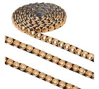 GORGECRAFT 1.8m*8mm Adorno de Cabeza de Clavo de Fijación En Caliente Cúpula Convexa de Metal Adorno de Cabeza de Clavo para Planchar con Base de Cuero Negro Perno Redondo Aplique Oro Antiguo