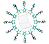 GORGECRAFT 1 Caja de 12 Tiradores de Cremallera de Arcoíris #5 Deslizadores de Estrella, Tirador de Cremallera de Bloqueo Automático, Kit de Reparación de Repuesto de Metal Colorido, Ropa