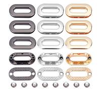 GORGECRAFT 1 Caja de 12 uds., 3 Colores, Ojales Ovalados para Atornillar, Tornillos de Metal Juntos, Ojales de Aleación, Broches de Presión, Accesorios de Conector de Manija para Bricolaje, Costura