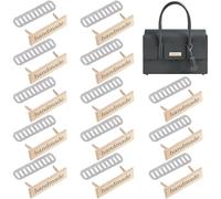 GORGECRAFT 1 caja de 24 etiquetas de Metal Doradas Hechas A Mano Etiquetas de Ganchillo Hechas A Mano Etiquetas de Aleación Rectangulares Impresas A Mano Letreros Artículos de Costura con Cuña de Hie