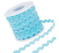 GORGECRAFT 1 rollo 27yd/25m RIC Rac Trim Ribbon Wave Costura Doblar Fringe Trim 5mm/0.2 pulgadas para Coser Flores Fabricación Boda Fiesta Cinta de Encaje Artesanía (Azul Claro)