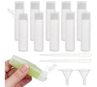 GORGECRAFT 10 Botella Pequeña de Viaje de 18 ml Rellenable Vacía de Plástico Tamaño Mini para Viaje Transparente con Tapa Abatible Y Embudo Gotero para Maquillaje Líquido Y Artículos de Tocador.