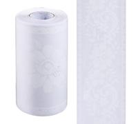 GORGECRAFT 10 m x 10 cm adhesivo de encaje para ventana, papel pintado floral blanco, borde autoadhesivo de PVC para ventana de cocina, lavandería, azulejos de vidrio, marco de espejo