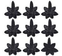 GORGECRAFT 10 Parche de Flores de Encaje Negro con Lentejuelas Y Flores Parches de Gasa con Purpurina Adornos Bordados Lentejuelas de Encaje Parches para Coser Vestidos de Novia Apliques Bordados