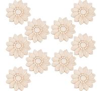 GORGECRAFT 10 Pieza de 50mm in de Madera Apliques de Madera Calcomanías de Flores Talladas Sin Pintar Pequeñas Piezas de Adorno Borde de Esquina Apliques Manualidades Adición para Puerta Armario