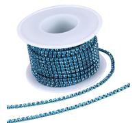 GORGECRAFT 10 Yarda*2.5mm Cadena de Diamantes de Imitación con Cristales Brillantes Y Cierre de Cadena para Manualidades, Costura, Joyería, Abalorios, Accesorios para Decoración de Bodas, Zafiro Luz
