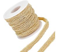 GORGECRAFT 10 Yardas Oro Trenza Encaje Trim 3/8 Pulgadas de Ancho Poliéster Tejido Gimp Trenza Trim Ciempiés Decorado Cinta de Encaje para Traje DIY de Joyas Decoración del Hogar Dorado