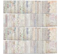 GORGECRAFT 100 Hojas 50 Estilos Encaje Decorativo Craft Paper 14x10cm Patrón de Flores Vintage Papel Scrapbook Bloc de Papel para DIY Origami Fabricación de Tarjetas Scrapbooking Marco de Fotos Álbum