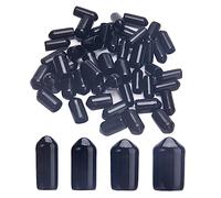 GORGECRAFT 100 Pieza 4 tamaños Tapas de Plástico Negro para los Extremos Vertedores Mixtos Cubiertas Antipolvo Aceite de Oliva Botella de Licor Vertedor Tapa Antipolvo Perno Tornillo Rosca Protector