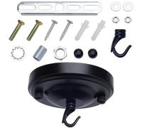 GORGECRAFT 104x26mm Kit de Dosel de Luz Dosel de Lámpara de Araña Vintage Negro Kit de Dosel de Techo de Hierro Plano Y Redondo con Tornillos Ganchos para Colgar Y Accesorios Carga Máxima 22 Libra.