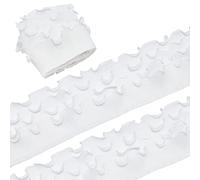 GORGECRAFT 11 cm de Ancho, 4 capas, Elástico, Plisado, Encaje de Gasa, Ribete de Volantes Blancos, Cinta Reunida, Ribete de Tela para Boda, Fiesta, Vestido, Tela Bordada, Apliques, Adornos