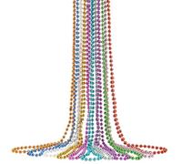 GORGECRAFT 11 Collares de Cuentas de Mardi Gras de 11 Colores Cadena de Bolas de Cuentas Metálicas Redondas de Resina de 81cm Desfile del Festival de San Patricio: Collar de Carnaval de Recuerdo