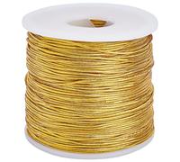 GORGECRAFT 110M Cordón Elástico Metálico Dorado Pulsera Elástica Cinta para el Cabello Cinta Tinsel Cuerda Trenzada Hilo de Joyería para Joyas Trenzadas de Cristal Collares de Cuentas Colgantes