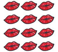 GORGECRAFT 12 Parche Bordado de Labios Rojos de 65x35mm para Planchar O Coser Adhesivo Decorativo con Forma de Beso para Coser Manualidades Ropa Vaqueros Chaquetas Sombreros Y Bolsos.
