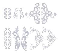 GORGECRAFT 12 Parche Bordado Metálico de 6 Estilos con Hojas Plateadas Apliques Bohemios Bordados Borde de Enredadera de Flores Aplique de Encaje Planchar Vestidos Vaqueros Sombreros Manualidades