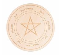 GORGECRAFT 149MM Patrón de Estrella Tablero de Péndulo Tablero de Mensajes de Metafísica de Adivinación de Madera Tableros de Talla de Madera Adivinación Brujería Posavasos de Altar Ecológico