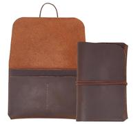 GORGECRAFT 150 * 100mm Funda para Pasaporte Cartera Bloqueo RFID Cartera de Cuero Crazy Horse Marrón Coco Funda para Pasaporte de Cuero Genuino Hecha A Mano Organizador de Documentos de Viaje