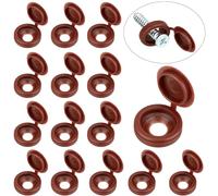 GORGECRAFT 150 Piezas Tapas de Tornillos con Bisagras de Plástico Tapas A Presión de Tornillos de 5.5mm Obturador Plegable Cubierta de Arandela Decorativa Tapas Abatibles para Cabezas Marrón Coco