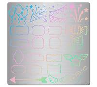 GORGECRAFT 16 cm Caja de Diálogo Plantilla de Metal Plantillas de Patrón de Guitarra de Caramelo Plantillas de Pintura de Acero Inoxidable Reutilizables Signos de Diario para Quemar Madera Grabado