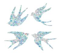 GORGECRAFT 16 Hojas Golondrina Ventana Se Aferra contra-Colisión Calcomanía de Vidrio Estático No Adhesivo Película de Vinilo Decoraciones para el Hogar para Huelgas de Aves, Pegatinas de Alerta