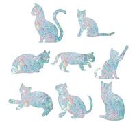 GORGECRAFT 16PCS Cat Window Clings Anti Colisión Rainbow Window Stickers para Birds Strike Calcomanías Non Adhesivo Prismatic Energy Vinyl Film para Puertas Correderas Windows Glass