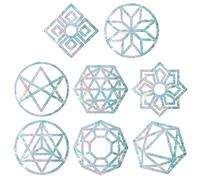 GORGECRAFT 16PCS Pegatinas de Ventana de Geometría Sagrada Flor de la Vida Pegatinas de Ventana de Arco Iris Anticolisión para Calcomanías de Huelga de Pájaros Película de Vinilo de Energía Prismátic