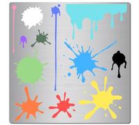 GORGECRAFT 16x16cm Plantillas de Salpicaduras de Pintura Plantilla de Graffiti con Manchas Cuadradas de Acero Inoxidable Plantilla de Metal Reutilizable para Pintar sobre Madera Piso Pared Y Tela