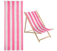GORGECRAFT 1pz Repuesto para Silla de Playa Lona con Rayas Rosas Y Blancas Tela Oxford de 435x1165mm Tela para Silla Repuesto de Eslinga Reclinable para Tomar el Sol En el Patio del Jardín