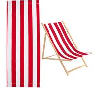 GORGECRAFT 1pz Repuesto para Silla de Playa Lona de 435x1165mm Lona para Silla con Rayas Rojas Y Blancas Repuesto de Eslinga Reclinable para Sol Jardín Patio Relajación En la Playa