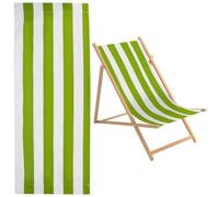 GORGECRAFT 1pz Repuesto para Silla de Playa Lona de Repuesto para Silla con Rayas Amarillas Verdes Y Blancas Tela Lona de 435x1165mm Tela para Silla Repuesto de Eslinga Reclinable para Tomar el Sol