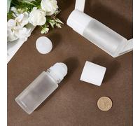 GORGECRAFT 2 botella de Vidrio Esmerilado con Rodillo 50 ml para Aceites Esenciales Vacía Reutilizable para Desodorante Roll-On A Prueba de Fugas Rellenable para Cosméticos Y Perfumes de Viaje.