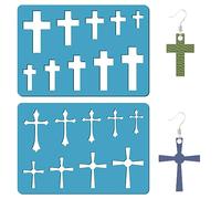 GORGECRAFT 2 Estilos Cruz Símbolo Cristiano Plantilla de Forma de Joyería Plantillas de Cristo Reutilizables Plantillas de Pendientes de Navidad para Pendientes Fabricación de Joyas DIY Artesanía