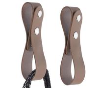 GORGECRAFT 2 fundas para látigo de piel sintética, color marrón, ajustable, látigo medieval, lazo con 2 botones de presión para vaqueros y fustas, accesorios de herramientas